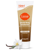 Lume Whole Body Deodorant Invisible Cream Tube front view for all-day odor control.