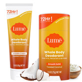 Lume invisible cream tube deodorant for all-day odor control.
