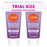 Lume Whole Body Deodorant mini travel packaging shows convenience for on-the-go odor control.