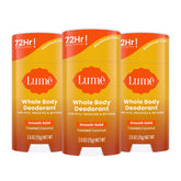 Lume Whole Body Deodorant smooth solid stick in toasted coconut for all-day odor control