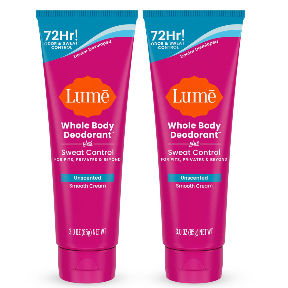 Lume unscented cream tube ready for all-day odor control.