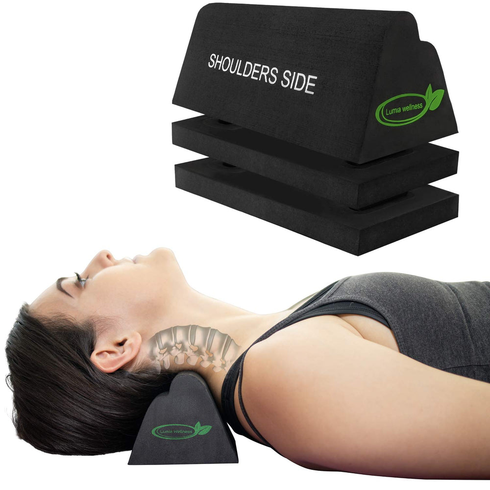 Lumia Wellness cervical traction block overview for at home neck relief and posture support.