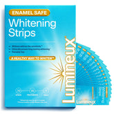 Lumineux teeth whitening strips box on a white surface highlighting enamel-safe whitening
