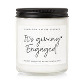 LUMELOOM engagement candle with lavender scent in a 9oz jar for a romantic table setting.