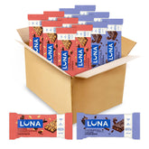Luna Bar variety pack Chocolate Cupcake packaging, a convenient gluten-free on-the-go snack.