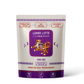 Lunar Lifts Nutrition taro-ube protein powder bottle for convenient post-workout fueling.