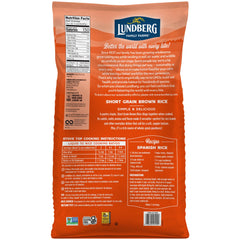 Lundberg brown rice plump cooked grains, ideal for bowls or puddings.