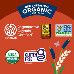 Lundberg Family Farms logo highlighting sustainable farming and harvest imagery