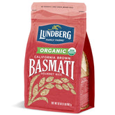 Lundberg Organic Basmati Brown Rice packshot, California-grown grains ideal for pilafs and sides