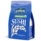 Lundberg Sushi Rice 64oz bag close-up showing premium short-grain texture for sushi and nigiri.