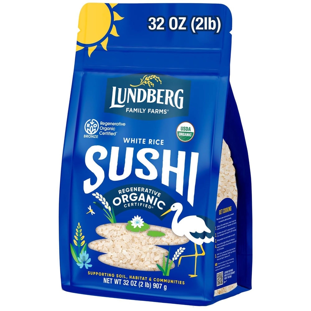 Lundberg Sushi Rice 32oz pack, perfect for authentic sushi at home.