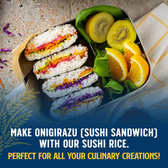 Lundberg Sushi Rice prepared bowl ready for sushi and nigiri at home.