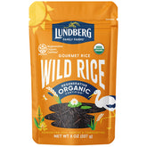 Lundberg Wild Rice California 8 oz bag highlights sustainability and quality.