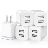 LUOATIP USB wall charger 5-pack front view showcases compact, travel-ready design for everyday use.