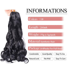 Luoyudu loose wavy braiding hair 8 pack for full head coverage