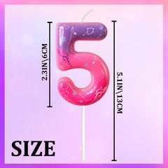 Lurevian pink purple gradient cake topper enhances birthday desserts with glossy color.