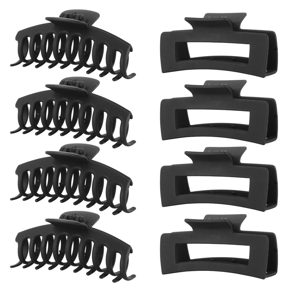 LuSeren black banana claw clip; strong hold for thick hair in a matte finish.