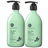 Luseta Tea Tree Mint shampoo bottle ready to cleanse the scalp with a refreshing aroma
