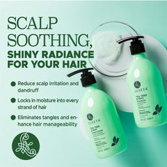 Shampoo lather from Luseta Tea Tree Mint for a clean, cooling wash
