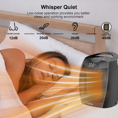 Lutntc portable heater built-in handle for easy room-to-room movement