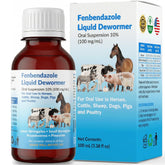 Luxekem dewormer liquid bottle pour shows easy dosing for horses and poultry.