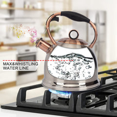 LuxGrace tea kettle pour easily with wide spout for controlled streams.