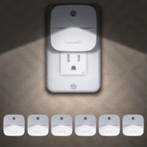 LuxLumin LED night light with dusk-dawn sensor for hands-free doorway lighting.
