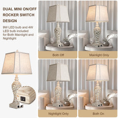 LuxSight USB nightstand lamps enable charging two devices without waking others.