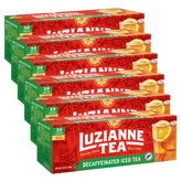 Luzianne Decaf Iced Tea Bags in a 24-count family box for easy home brewing.