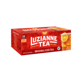 Luzianne unsweetened iced tea bags in a gallon box for easy home brewing