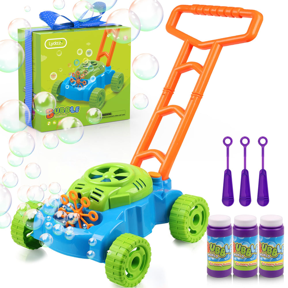 Lydaz bubble lawn mower front view for imaginative outdoor play