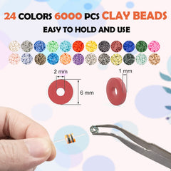 Lynnmos 24-color palette of clay beads for bold mix-and-match bracelets