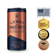 Lyre's Amalfi Spritz can close-up showing refreshing bubbles