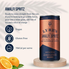 Lyre's Amalfi Spritz being poured over ice for a refreshing moment