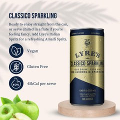 Pouring Lyre's Classico reveals fine bubbles and a refreshing aroma.