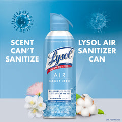 Lysol Air Sanitizer office-desk shot showing quick air cleaning in progress.