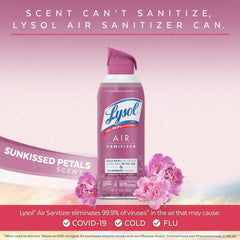 Lysol Air Sanitizer Spray mist in room demonstrating air sanitation.
