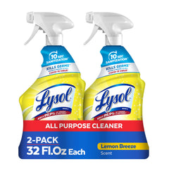 Lysol all purpose cleaner spray Lemon Breeze bottle ready for disinfecting surfaces