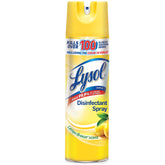 Lysol Disinfectant Spray Lemon Breeze 19oz bottle for quick surface disinfection.