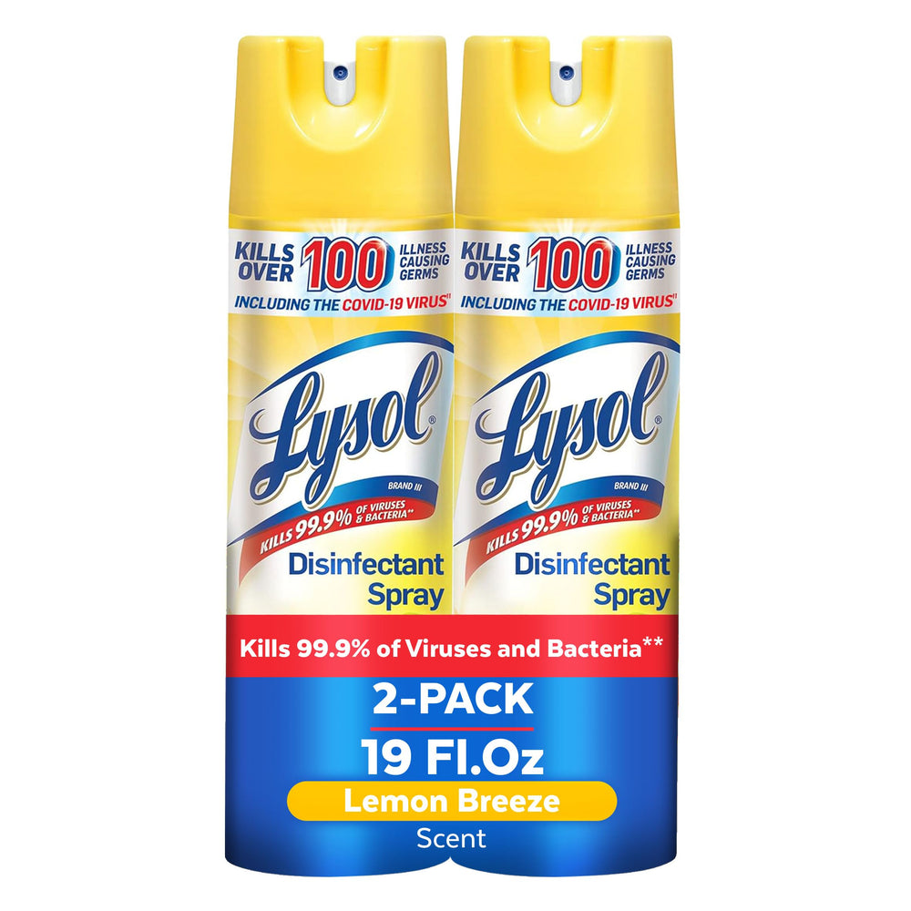 Lysol Disinfectant Spray Lemon Breeze bottle pack two for home disinfection