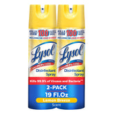 Lysol Disinfectant Spray Lemon Breeze bottle pack two for home disinfection