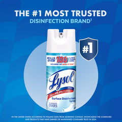 Lysol Disinfectant Spray being sprayed on a hard surface for quick sanitation