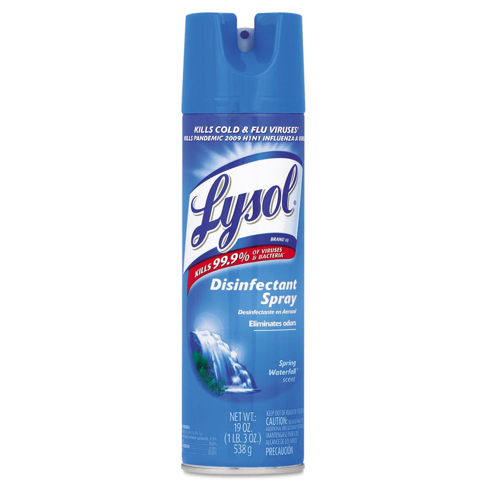 Lysol Disinfectant Spray Spring Waterfall bottle for fast surface sanitizing.