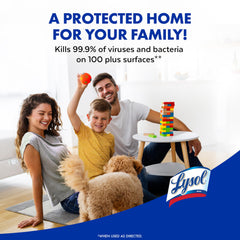Lysol upholstery deodorizer on fabric couch to help eliminate odors