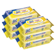 Lysol Disinfecting Wipes Lemon Lime Blossom pack front for multi-surface cleaning.