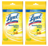 Lysol Disinfecting Wipes To-Go Lemon front-pack shows portable surface care for quick sanitizing.