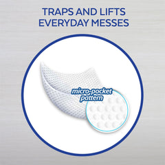 Lysol Disinfecting Wipes To-Go Lemon textured wipe closeup emphasizes durable cleaning action.