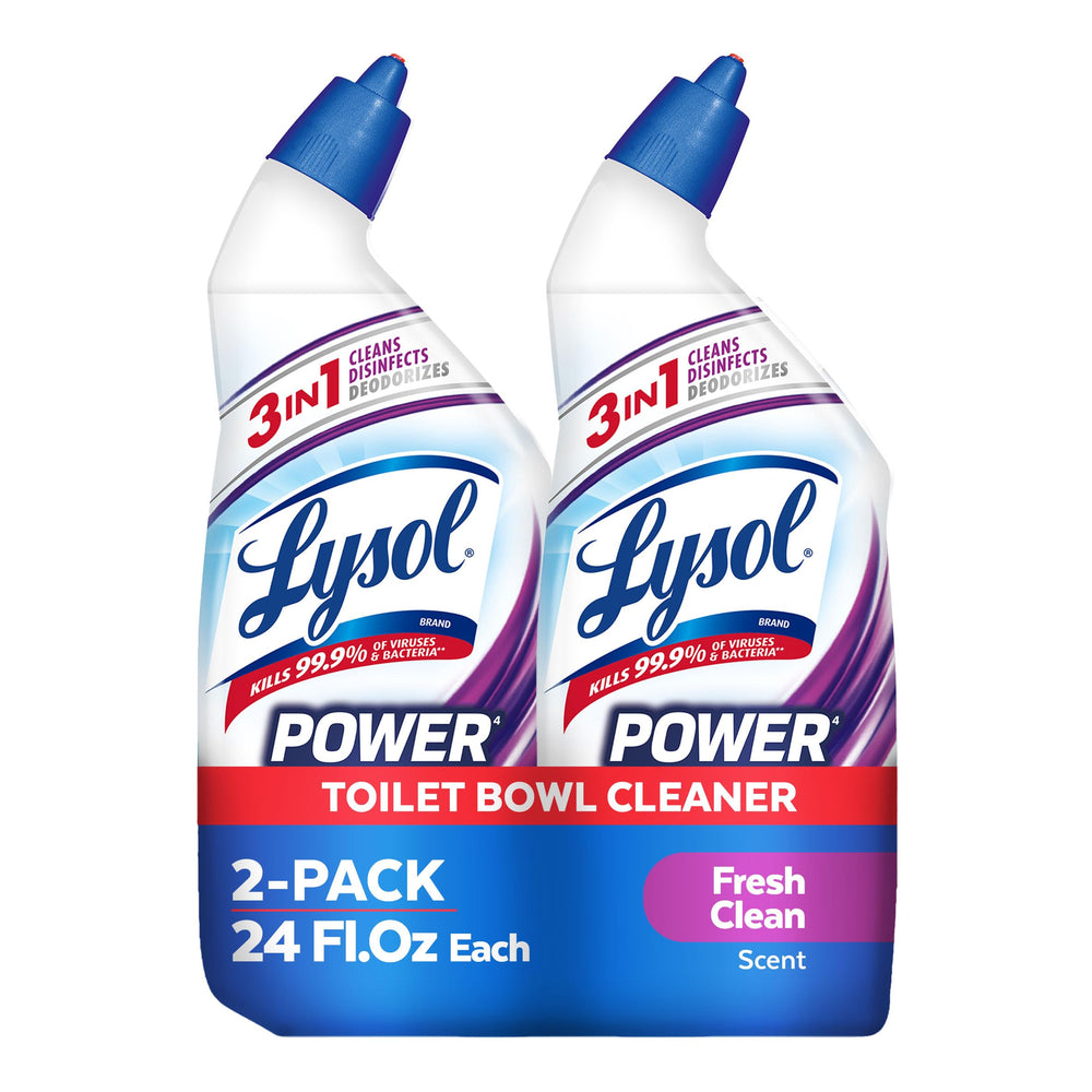Lysol Power + Odor Fighting Gel bottle showing 3-in-1 cleaning and disinfection