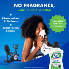 Lysol measuring cap showing precise dosing for laundry freshness