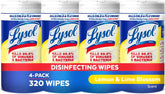 Lysol Disinfectant Wipes multi-surface pack four for quick disinfection on kitchens and bathrooms.